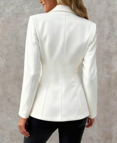 Embroidered Single‑Breasted Casual Commuter Blazer