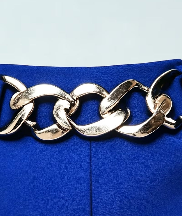 Signature Gold-Chain High-Waist Trousers