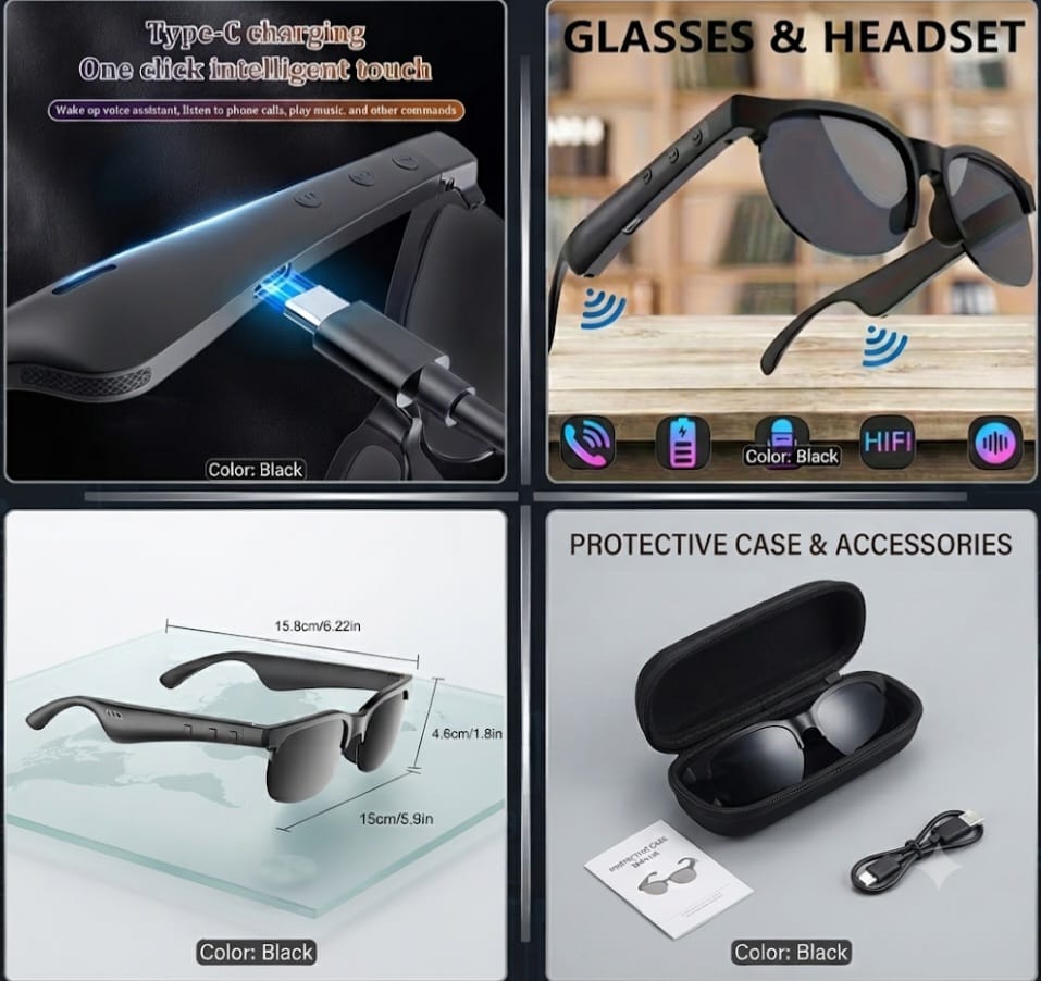 Ultimate Holiday Gift Bundle: Smart Audio Glasses & Men's Summer Outfit Set