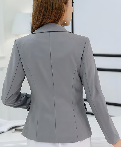 Single‑Breasted Slim‑Fit Casual Suit Jacket
