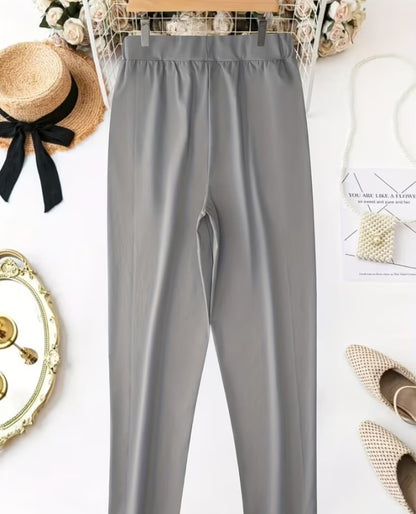 Elegant High-Waist Ruffle Detail Trousers