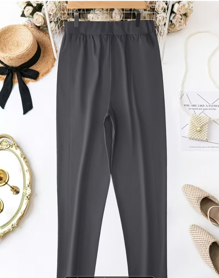 Elegant High-Waist Ruffle Detail Trousers