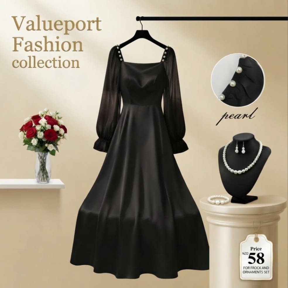 Elegant Pearl Midi Dress & Jewelry Set Party & Wedding Guest Outfit NZD 58