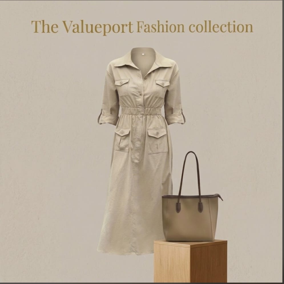 Casual Shirt Dress & Korean Retro Tote Bag Collection