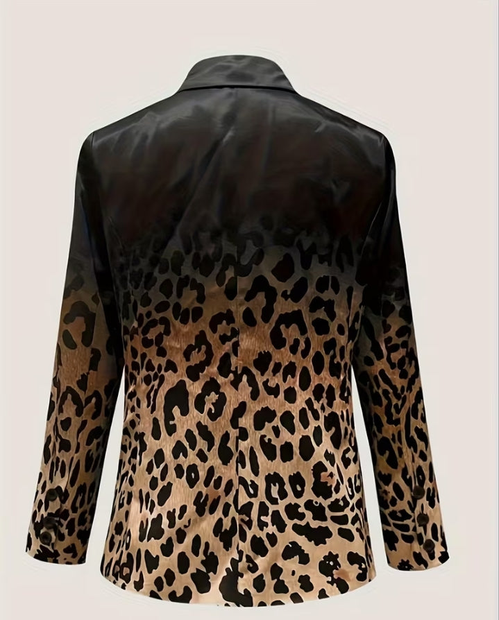 Chic Leopard Gradient Blazer