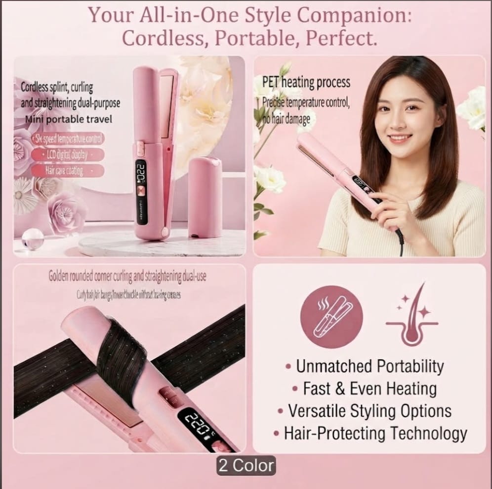 2-in-1 Hair Dryer, Straightener & Curler Styling Set NZD $52 Complete Bundle