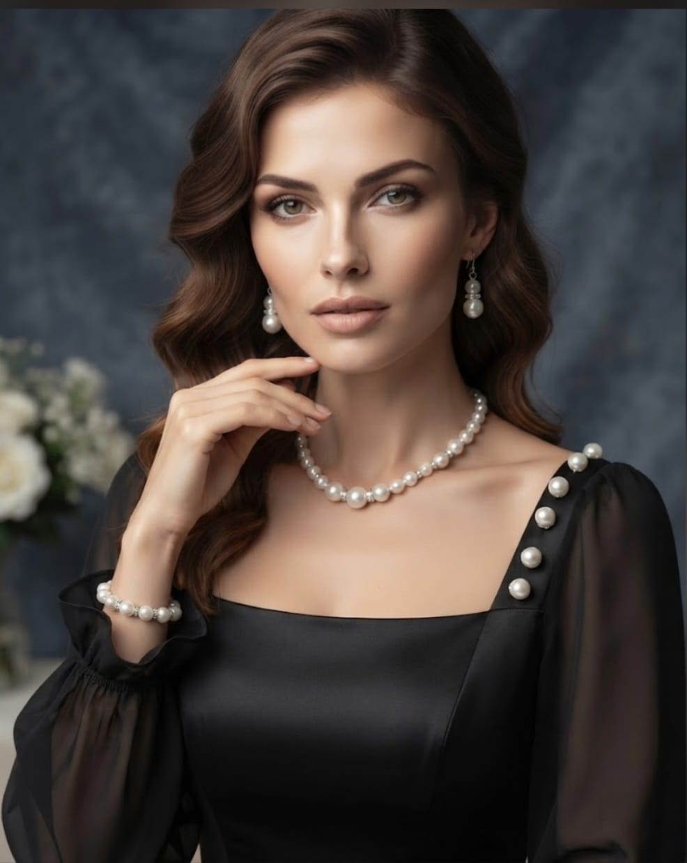 Elegant Pearl Midi Dress & Jewelry Set Party & Wedding Guest Outfit NZD 58