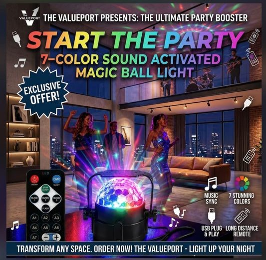 Ultimate Party Bundle: Large Wireless Speaker with Mic + Smart RGB Disco Light
