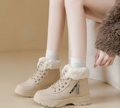 Plush Fur Trim Ankle Booties