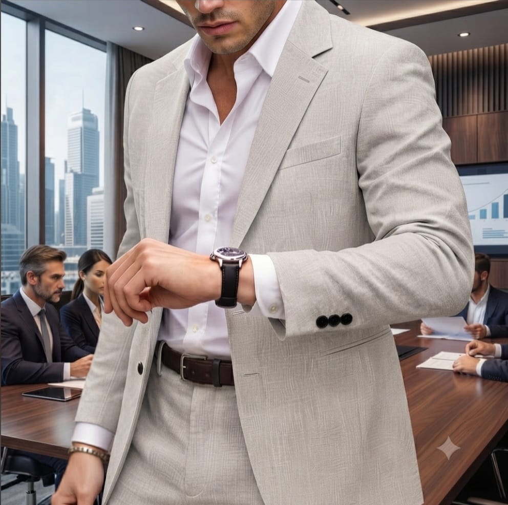 Men's Single-Breasted Suit Jacket Everyday Commuter Blazer with Pockets